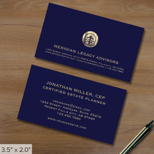 Affärskortet professionell Navy Blue och Guld Visitkort