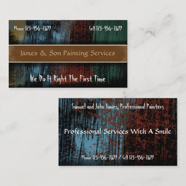 Affärskortet professionell Painter ConTRAR Visitkort (Fram/baksida)