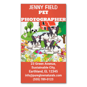 Affärskortet professionell Pet Photograf Foldat Magnetiska Visitkort