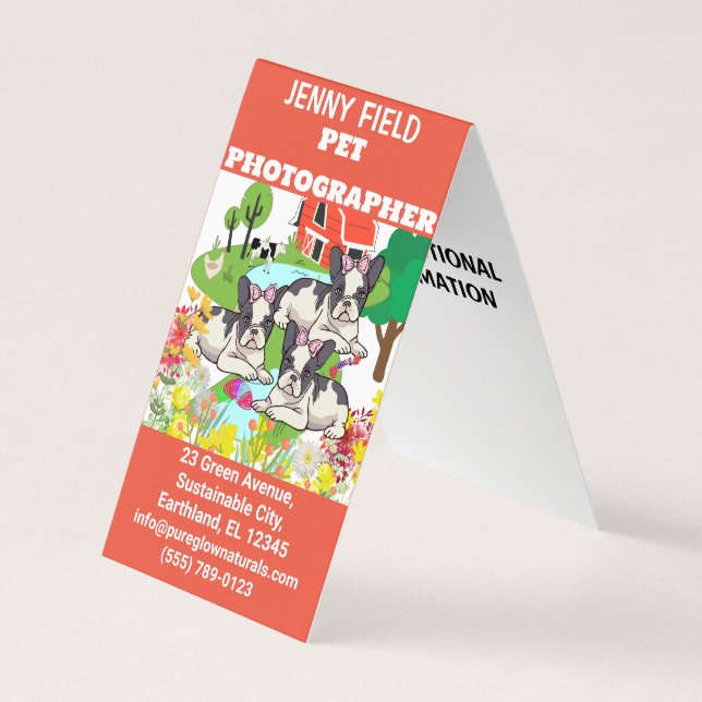 Affärskortet professionell Pet Photograf Foldat Visitkort (Framsida)