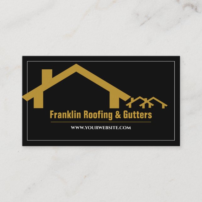 Affärskortet professionell Roofing & Gutters Visitkort (Framsida)