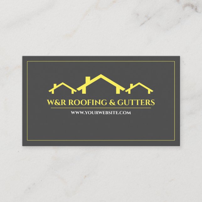 Affärskortet professionell Roofing & Gutters Visitkort (Framsida)