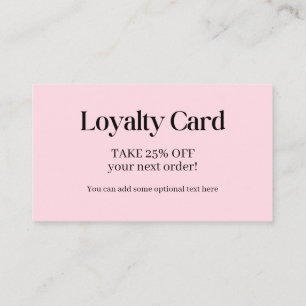 Affärskortet professionell Simple Pinks Loyalty Visitkort