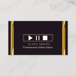Affärskortet professionell Video Editor Black Guld Visitkort