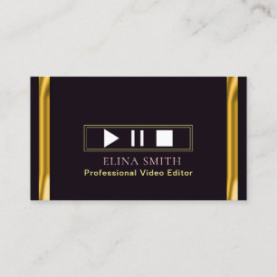 Affärskortet professionell Video Editor Black Guld Visitkort