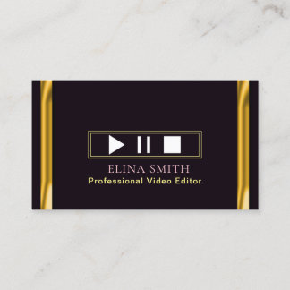 Affärskortet professionell Video Editor Black Guld Visitkort
