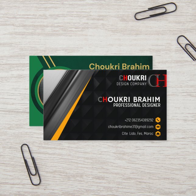 Affärskortet professionell visitkort (Fram/Back In Situ)