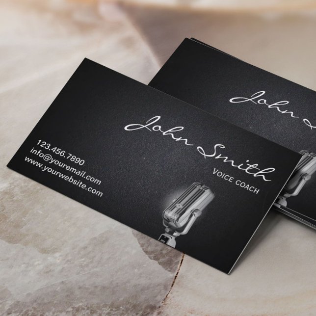 Affärskortet professionell Voice Coach Mörk Visitkort (Skapare uppladdad)