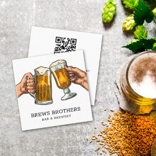 Affärskortet Pub Beer Brewery Shop Fyrkantigt Visitkort