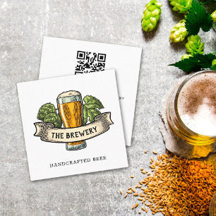 Affärskortet Pub Beer Brewery Shop Fyrkantigt Visitkort