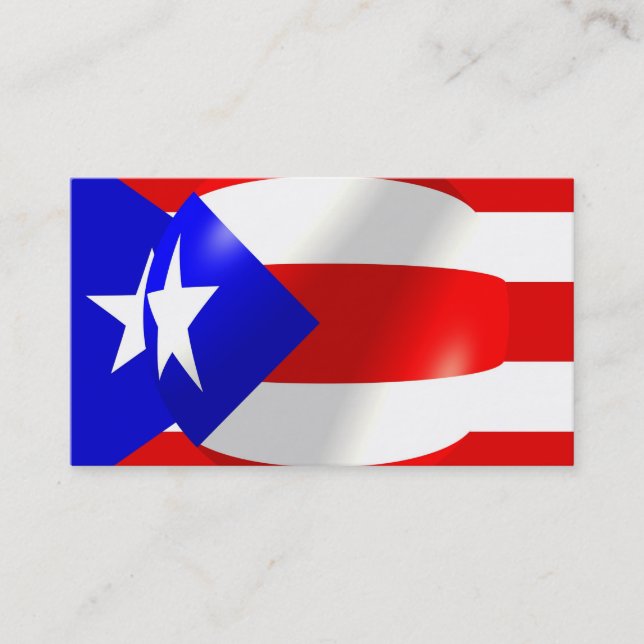 Affärskortet Puerto Rico Flagga Visitkort (Framsida)