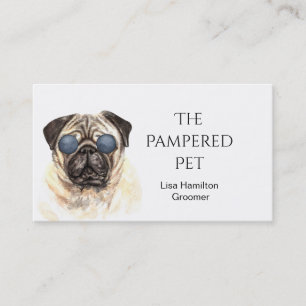 Affärskortet Pug Pet Groomer/Vet/Sitters Visitkort