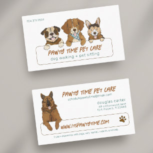 Affärskortet Puppys Dog Walker Pet Services Visitkort