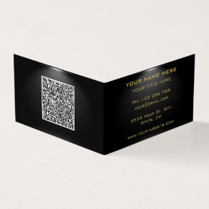 Affärskortet QR Code Guld Black Professionell Visitkort