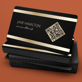 Affärskortet QR Code Guld Modern Profile Visitkort
