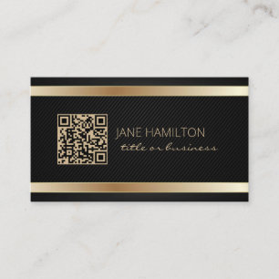 Affärskortet QR Code Guld Modern Profile Visitkort