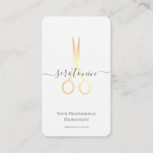 Affärskortet QR Code Guld Scissor Hairstylist Visitkort