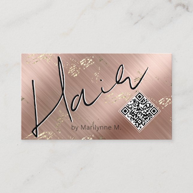 Affärskortet QR Code Modern Hair Stylist Visitkort (Framsida)