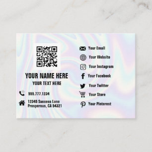 Affärskortet QR Code Social Media Hologram Visitkort