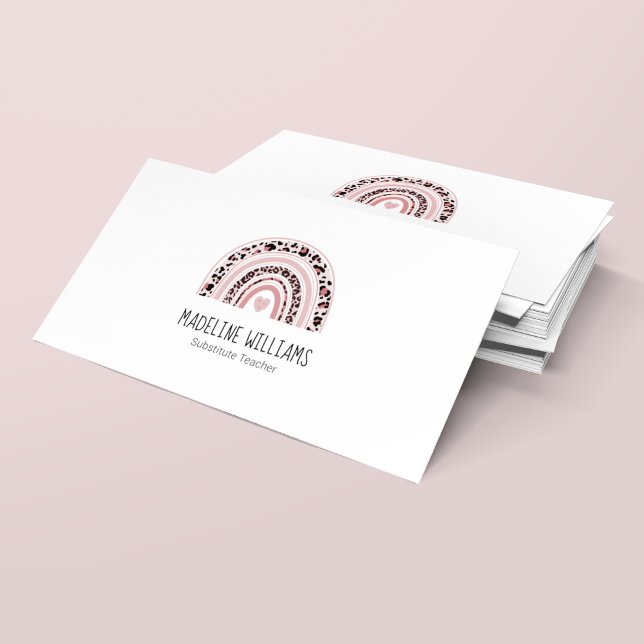 Affärskortet QR Code Suppleant Teacher Visitkort (Skapare uppladdad)