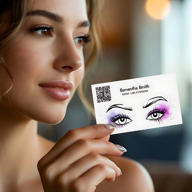 Affärskortet QR för Anpassningsbarna EyeLash Tech Visitkort (EyeLash Tech QR Business Cards)