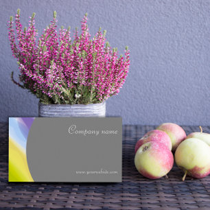Affärskortet QR grått-lavender med minimal abstrak Visitkort