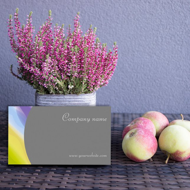 Affärskortet QR grått-lavender med minimal abstrak Visitkort (Skapare uppladdad)