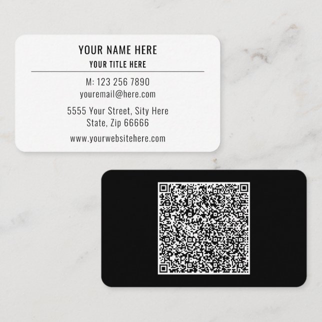 Affärskortet QR-kod för anpassningsbar är utformat Visitkort (Fram/baksida)