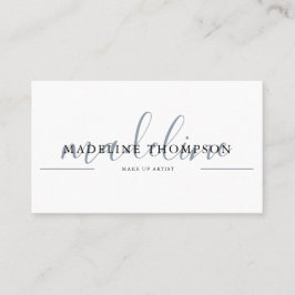 Affärskortet QR-kod för blek Blue Calligraphy Scri Visitkort