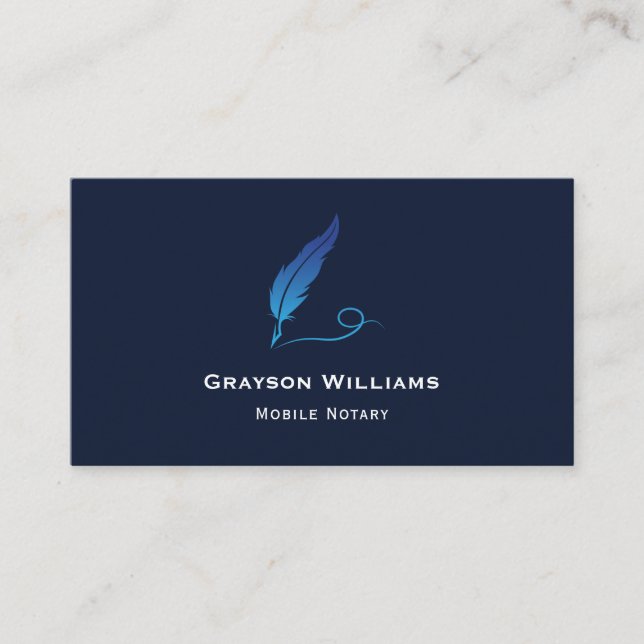 Affärskortet QR-kod för Mobile Notary Quill QR Visitkort (Framsida)