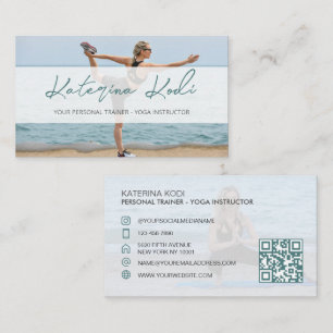 Affärskortet QR-kod för Yoga Fitness-instuctor Visitkort