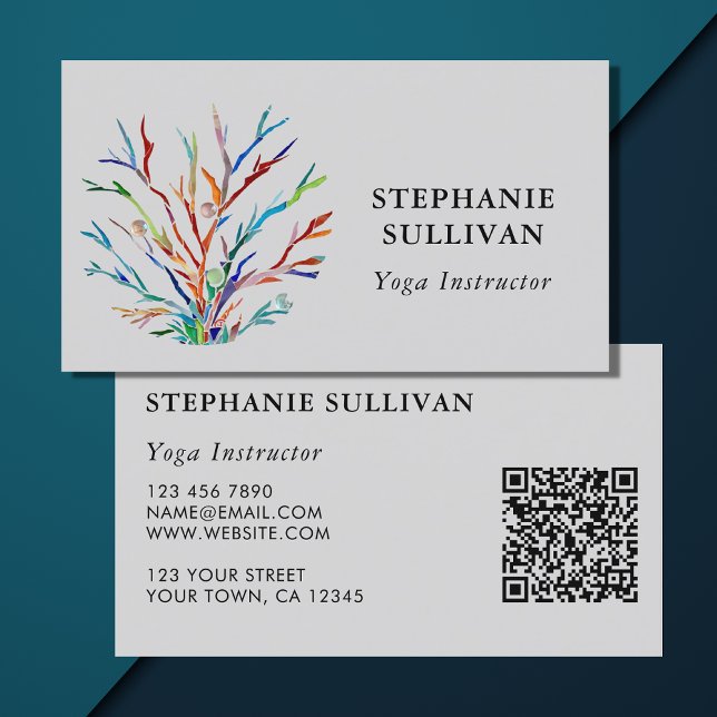 Affärskortet QR-kod för Yoga Instructor Visitkort (Skapare uppladdad)