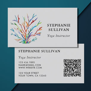 Affärskortet QR-kod för Yoga Instructor Visitkort