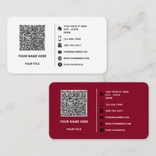 Affärskortet QR-kodsökning och textval Välj Färg Visitkort