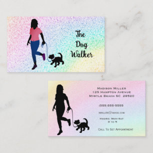 Affärskortet Rainbow Dog Walker/ Pet Sitter Visitkort