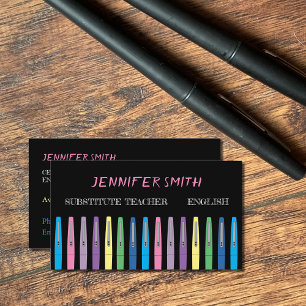 Affärskortet Rainbow Pen Suppute Teacher Black Visitkort