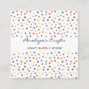Affärskortet Rainbow Polka dots Abstrakt Square Fyrkantigt Visitkort