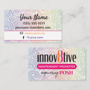 Affärskortet Rainbow swirl Innov8tive Posh Visitkort