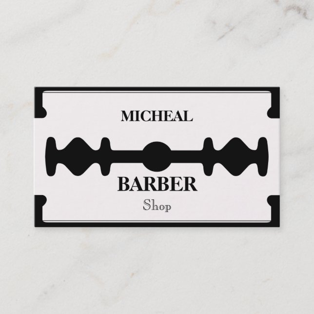 Affärskortet Razor Blade Barber Visitkort (Framsida)