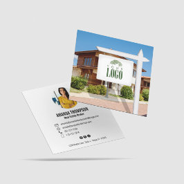 Affärskortet Realtor Add Your Logotyp Anpassningsb Fyrkantigt Visitkort