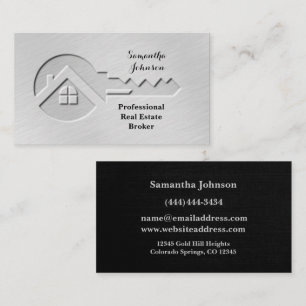 Affärskortet Realtor i Luxury Brushed Silver Nycke Visitkort