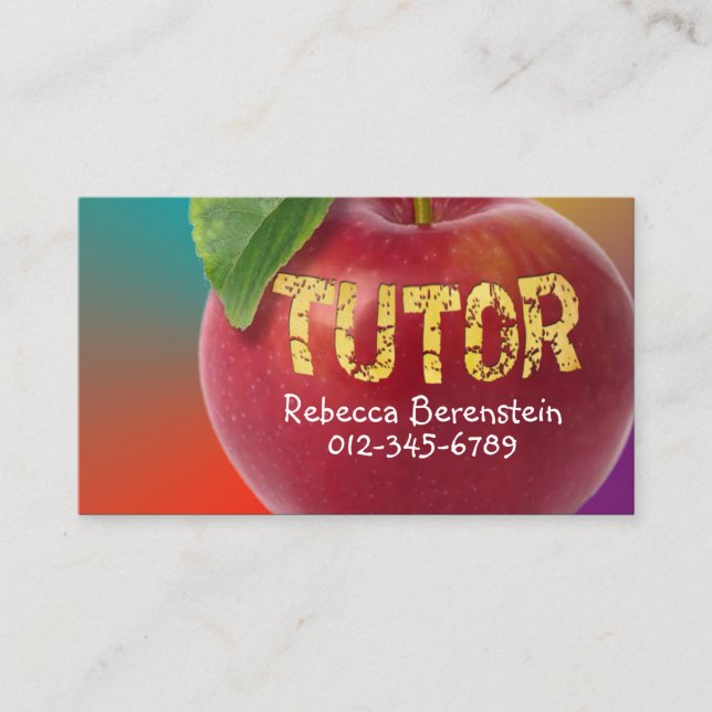 Affärskortet Red Apple Tutor Turcos Orange Visitkort (Framsida)