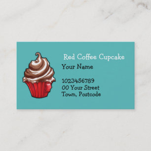 Affärskortet Red Coffee Cupkaka Visitkort