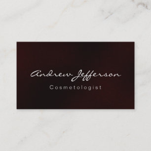Affärskortet Red Cosmetolog Script Calligraphy Visitkort