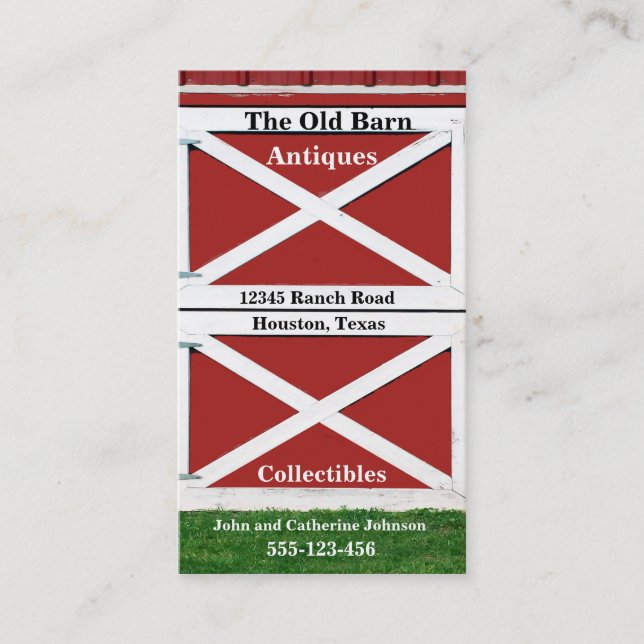 Affärskortet Red Farm Barn Door Visitkort (Framsida)