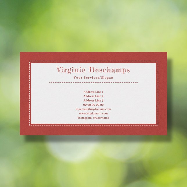 Affärskortet Red Kraft & Rustic Minimalist Visitkort (Rustic Red Business Card)