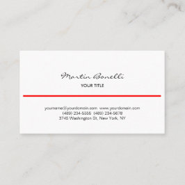 Affärskortet Red Line Black White Handwrite Visitkort