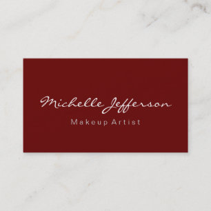 Affärskortet Red Makeup Artist Script Professional Visitkort