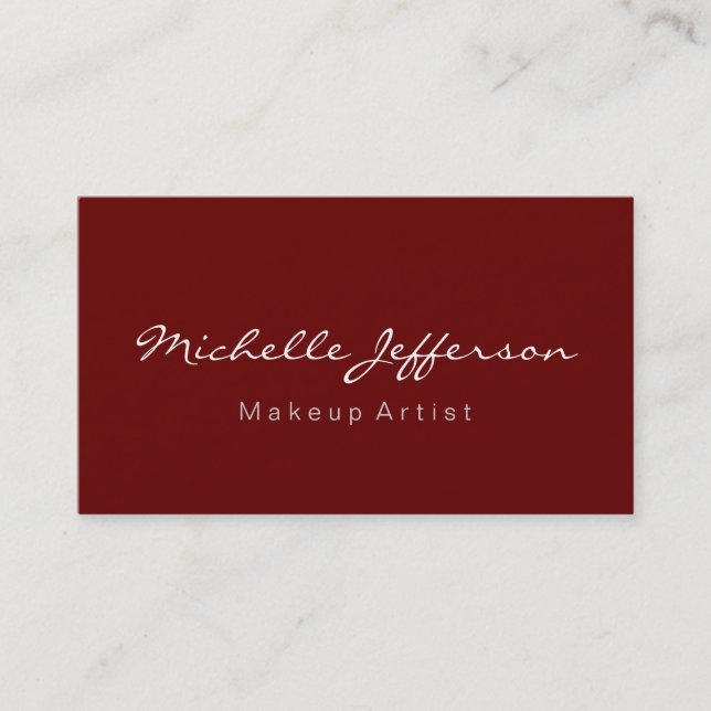 Affärskortet Red Makeup Artist Script Professional Visitkort (Framsida)