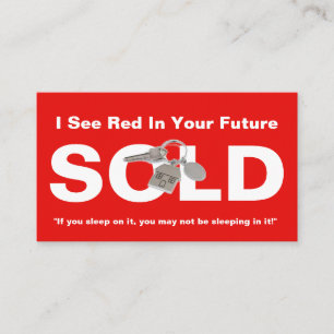 Affärskortet Red Real Gods Agent Sold Sign Visitkort